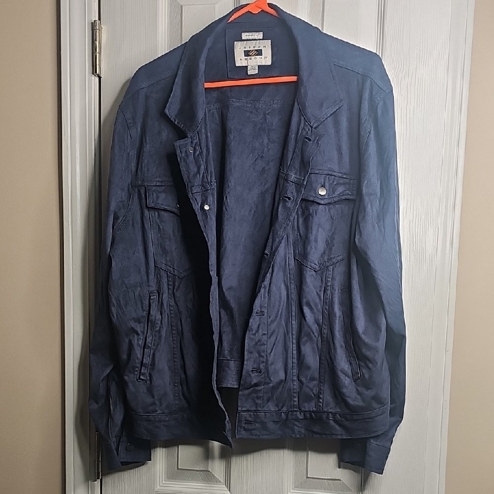 Joseph Abboud Navy Lightweight Jacket Faux Suede Look